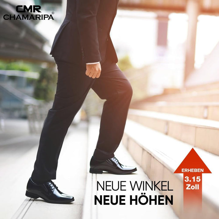 CHAMARIPA Elevator Schuhe Herren Schwarz Leder Oxford Schuhe Business Lace Up Schuhe Herren Anzugsch