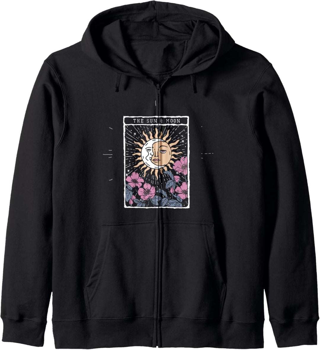 Sun Moon Floral Tarot Card Kapuzenjacke
