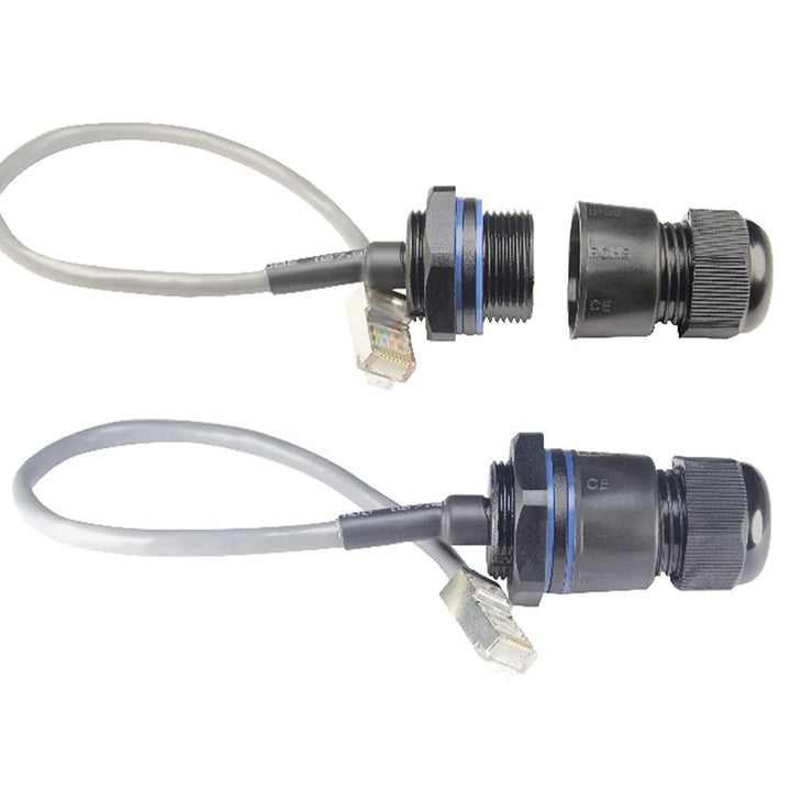 PENGLIN 2 Stück RJ45 M25 CAT5E Wasserdicht Ethernet Einbaubuchse,Ethernet LAN Kabel Stecker auf Buch