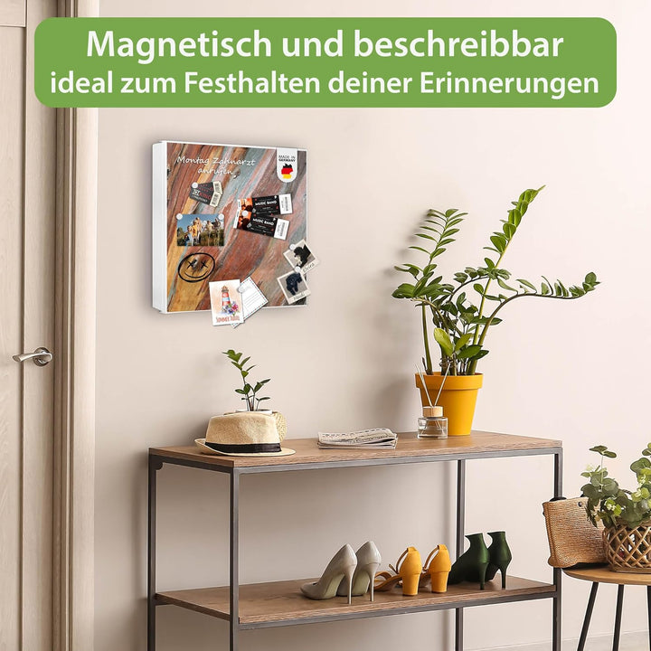 banjado Grosser Schlüsselkasten Glas - Schlüsselbox 30x30cm mit 50 Haken - Schlüsselkasten modern fü