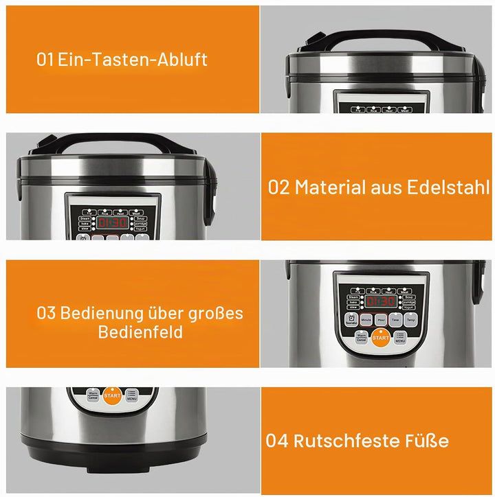 Reiskocher, 5 l, grosses Fassungsvermögen, für 2-10 Personen, multifunktionaler elektrischer Multiko
