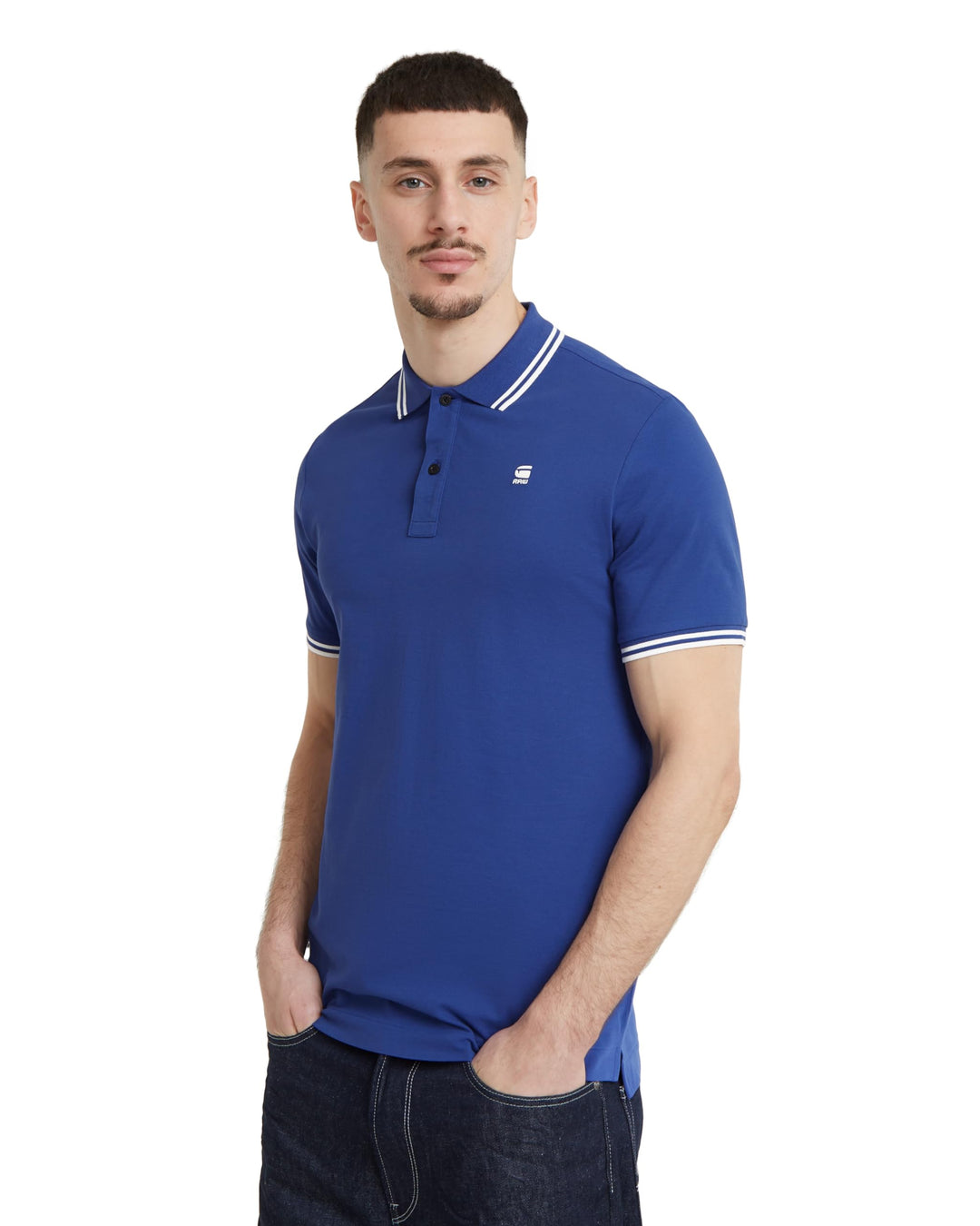 G-STAR Herren Dunda Slim Stripe Poloshirt Polo Shirt XS Blau (Radar Blue D17127-5864-1474), XS Blau