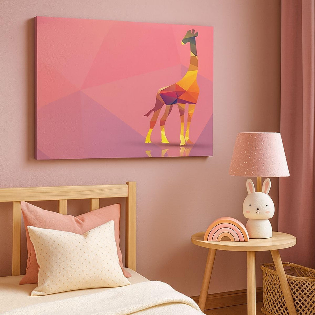 ARTTOR Bilder auf Leinwand 100x70cm Leinwandbild Giraffe modern Grafik Gross Wanddeko Bild Schlafzim