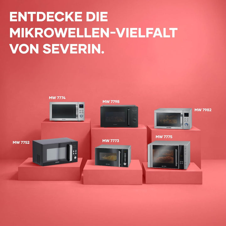 Severin Mikrowelle mit Grill und Heissluft-Funktion bis 240°C, Heissluftfritteuse, Backofen, 95 min