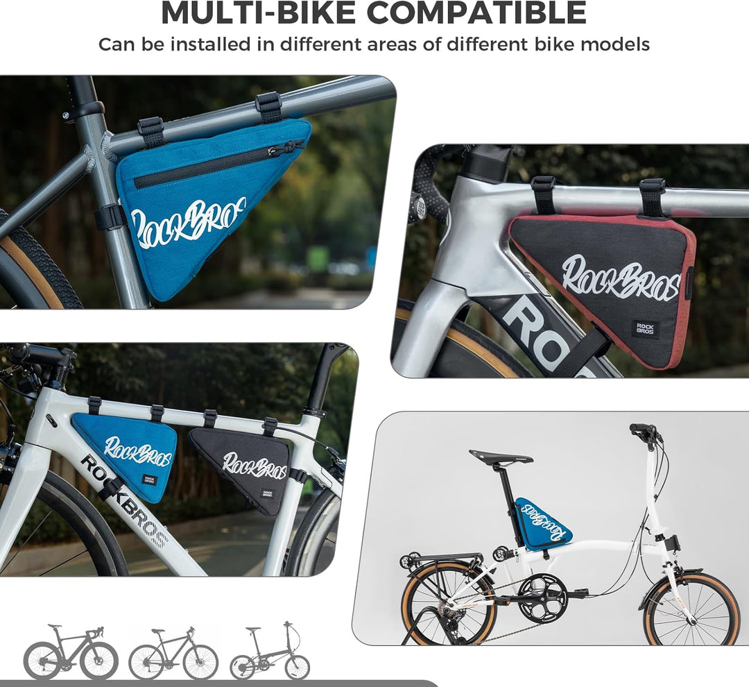 ROCKBROS Rahmentasche Fahrrad Dreieckstasche für MTB Rennräder Ebike Triangle Bag Fahrradtasche Rahm