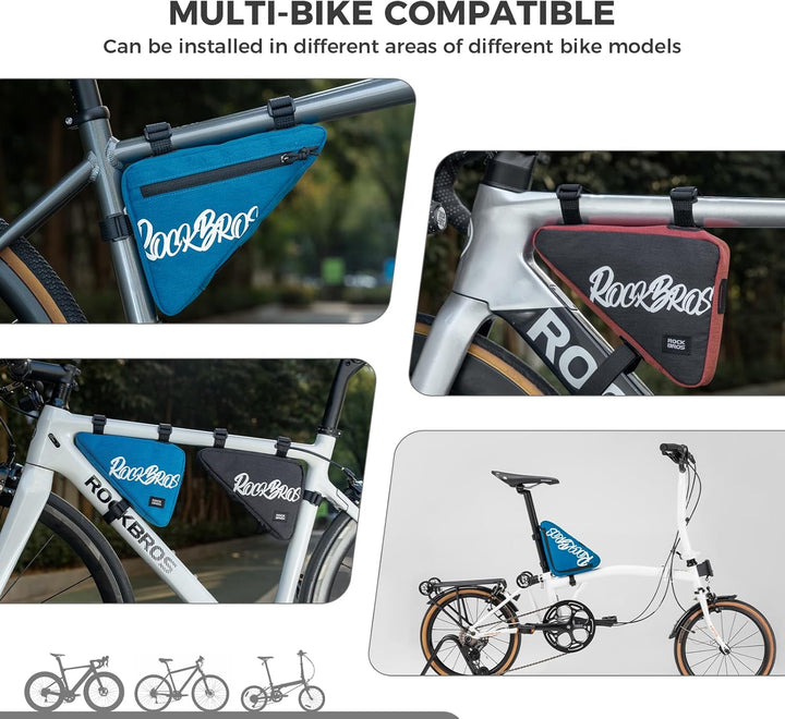 ROCKBROS Rahmentasche Fahrrad Dreieckstasche für MTB Rennräder Ebike Triangle Bag Fahrradtasche Rahm