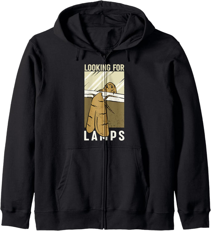 Motten Meme Shirt - Spruch Moth Lamp Kapuzenjacke