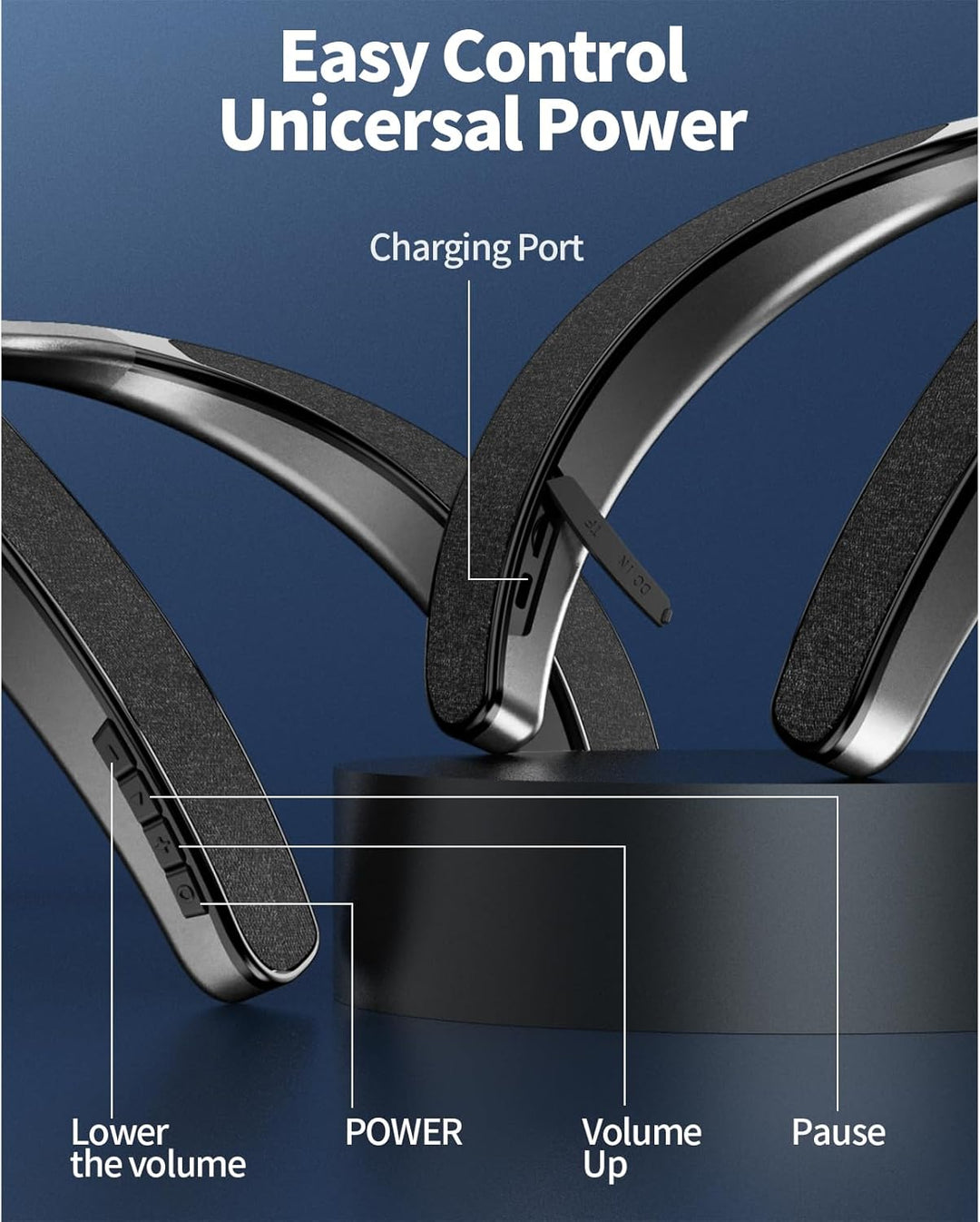 Smaloyd Bluetooth-Lautsprecher, tragbar, kabellos, Nackenbügel, Heim-TV-Lautsprecher, Theater-Stereo