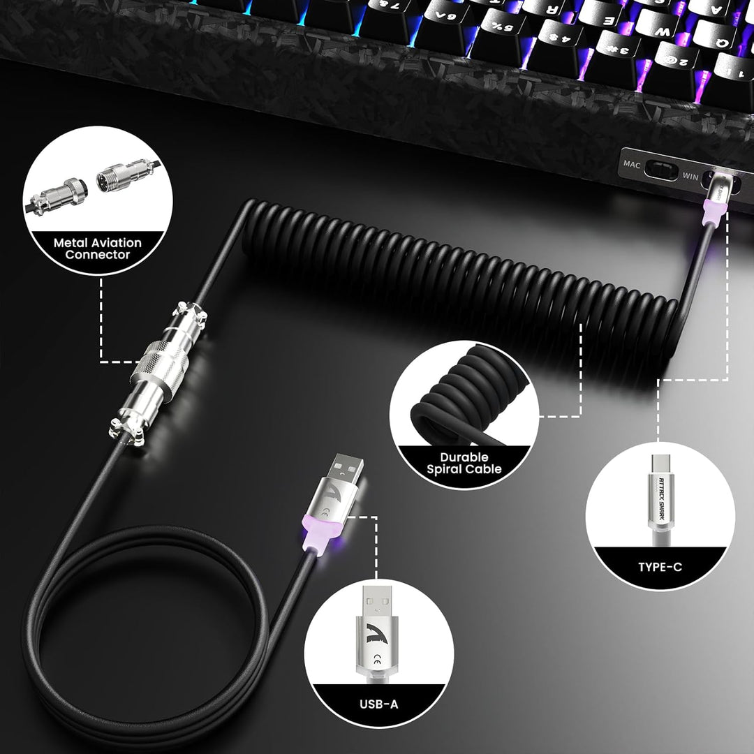 ATTACK SHARK 8000 Hz Carbonfaser-Schnellauslöser Kabelgebundenes magnetisches Gaming-Tastatur Hot-Sw