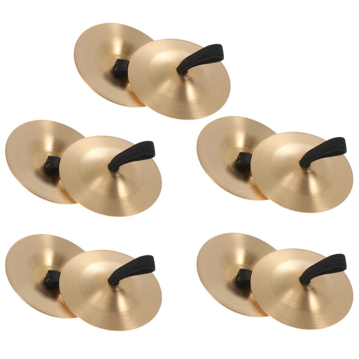 Vaguelly 5 Paar Fingerzimbeln, Kupfer Mini Finger Becken Handbecken mit elastischen Band, Bauchtanz