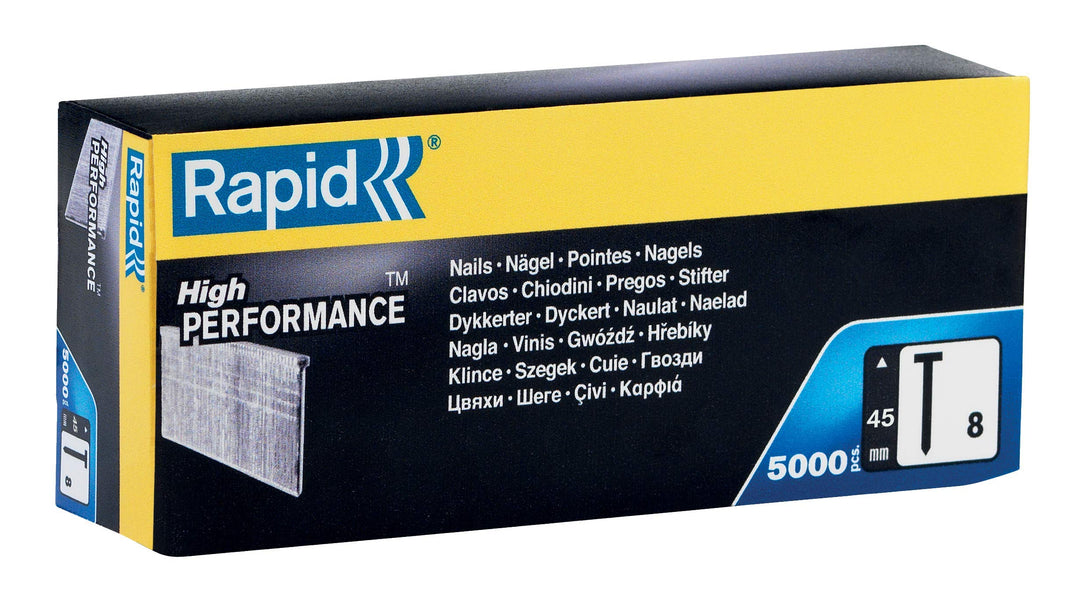 Rapid Nägel Typ 8, 45mm Stauchkopfnägel 18Ga, 5.000 Stk. Grosspackung, für tacker, druckluftnagler u