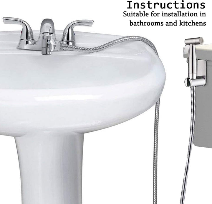 Handbrause, handgehaltenes Bidet-Toilettensprühgerät mit Dual-Modus (Jet/Stream) - mit Wasserhahnspe