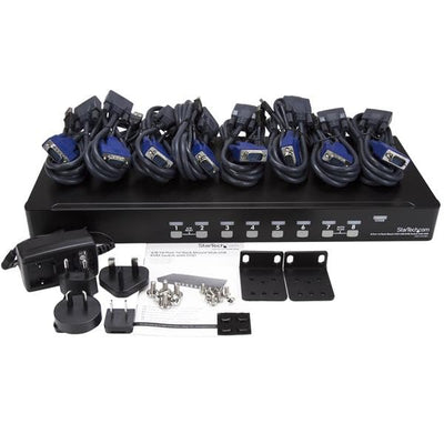 StarTech.com 8-Port USB KVM Switch-Set mit OSD und Kabeln Rackmontierbar 8 Port VGA USB – Kabel im L