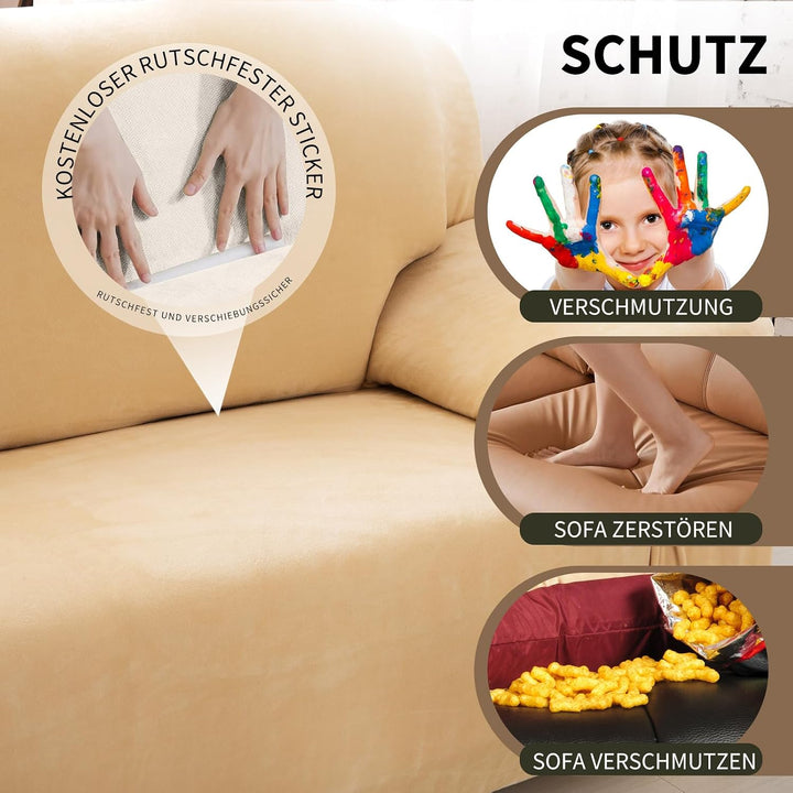 PETCUTE Sesselbezüge Elastische Sesselbezüge Dicke Sofabezüge Sofabezüge Sahne 1 Sitzer Sahne, 1 Sit