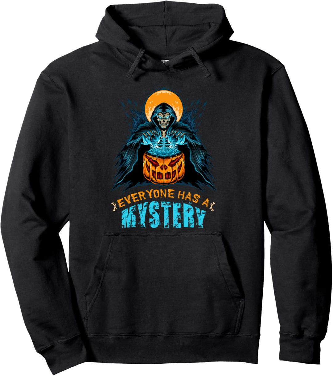 Halloween, Magical Grim Reaper with Pumpkin Pullover Hoodie