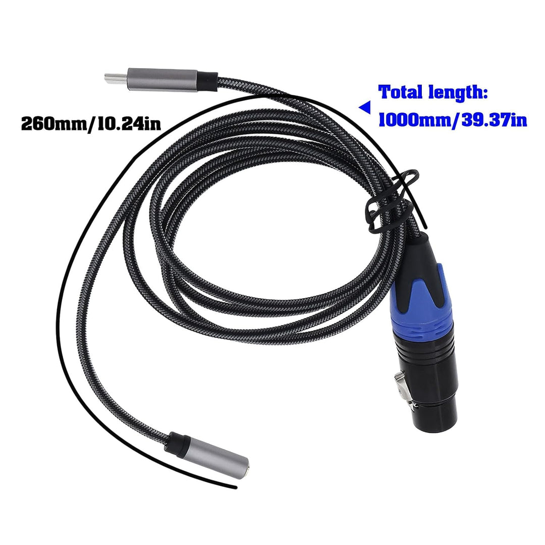 OTOTEC USB C auf XLR Buchse + 3,5 mm (1/8) Buchse, Stereo-Out-Adapter, Audiokabel für Smartphone, Ta