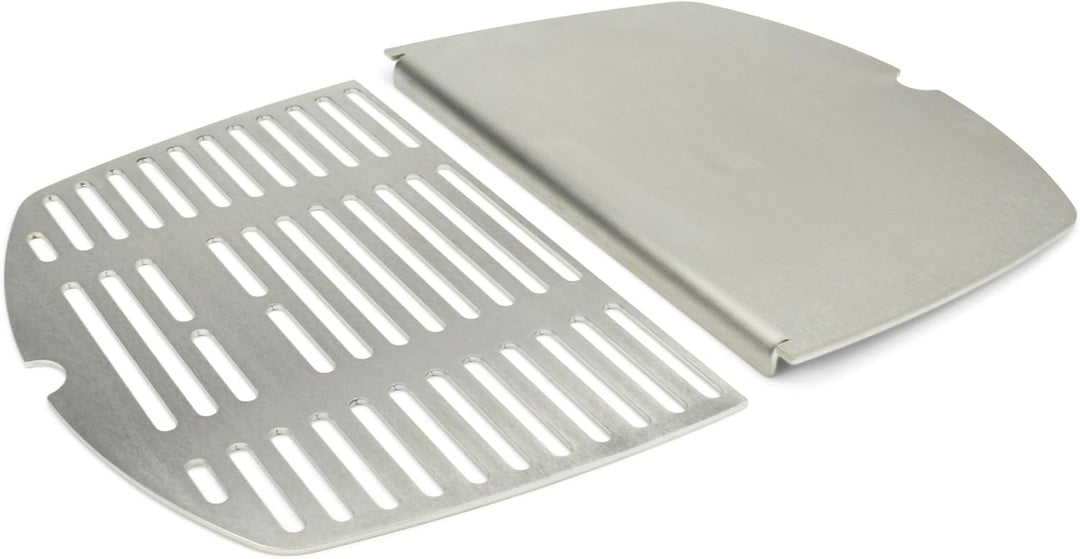 Edelstahl INOX Grillroste für die Weber Q200/2000 Baureihe | spülmaschinenfest - Set aus 2 Hälften G