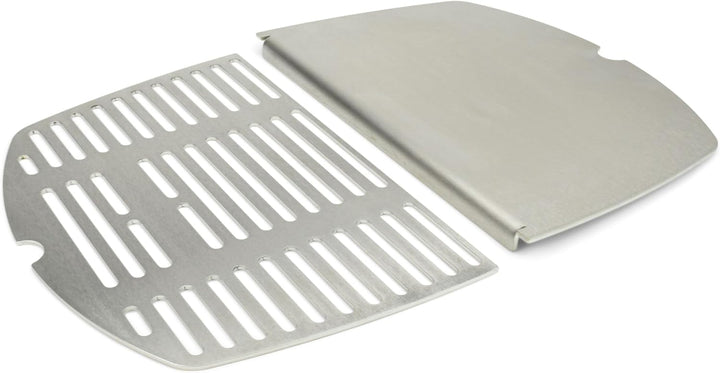 Edelstahl INOX Grillroste für die Weber Q200/2000 Baureihe | spülmaschinenfest - Set aus 2 Hälften G
