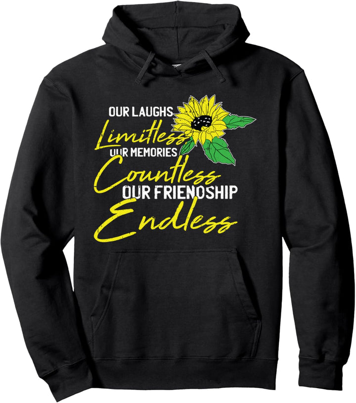 Friendship Best-Friend Cute Sunflower Bestie BFF Matching Pullover Hoodie