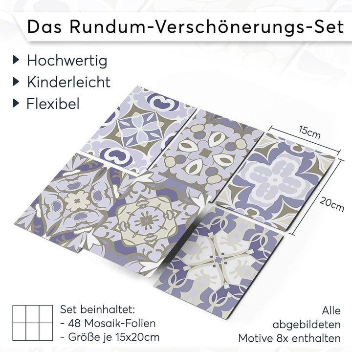 CREATISTO Klebefliesen Stickerfliesen Fliesenfolie - Hochwertige Sticker Aufkleber für Wandfliesen I