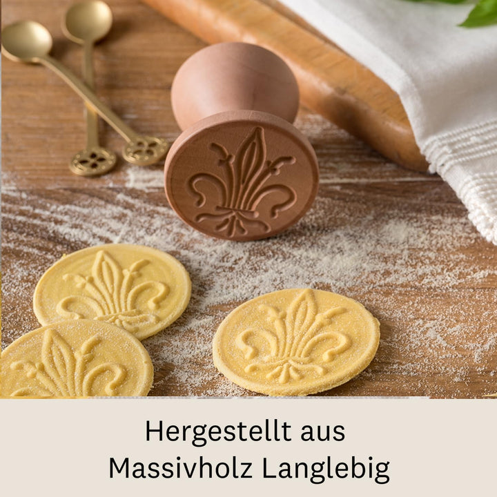 Marcato Corzetti-Stempel, Frische Pasta-Stempel, Lilienform, Massivholz, Hergestellt in Italien, Lil