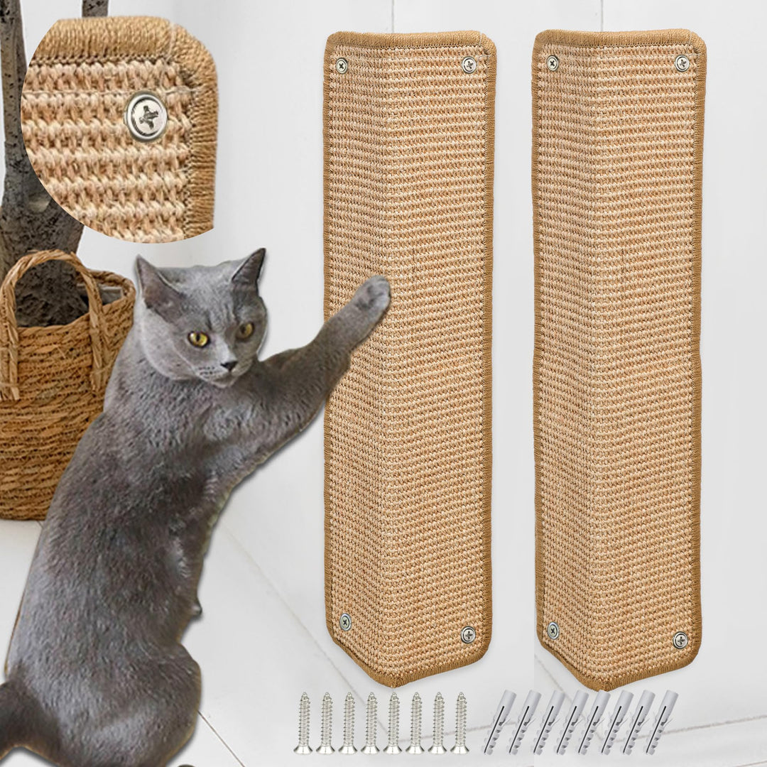 2 Stück Kratzmatte aus Sisal, Kratzmatte für Katzen, mit Klebeband, Katzenkratzmatte, Teppich zum Sc