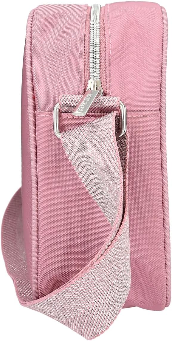 Depesche 12528 TOPModel Glitter Queen - Umhängetasche in Rosa, Tasche mit Reissverschluss und längen