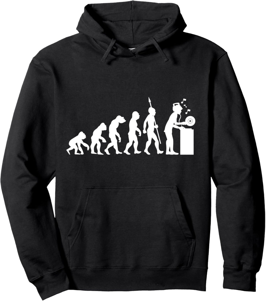 DJ Techno Music Vinyl Party Schallplatten Evolution Hip Hop Pullover Hoodie