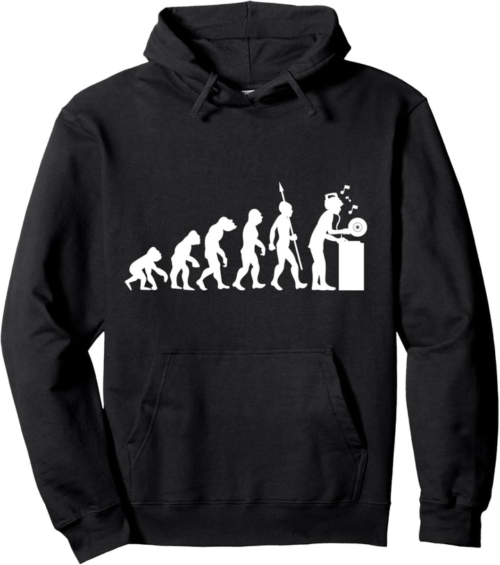 DJ Techno Music Vinyl Party Schallplatten Evolution Hip Hop Pullover Hoodie
