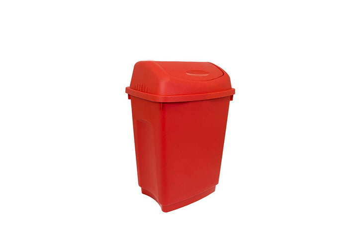 RS PRO Kunststoff Mülleimer 50L Rot mit Klapp T 330 mm H. 600 mm B. 410mm Deckel