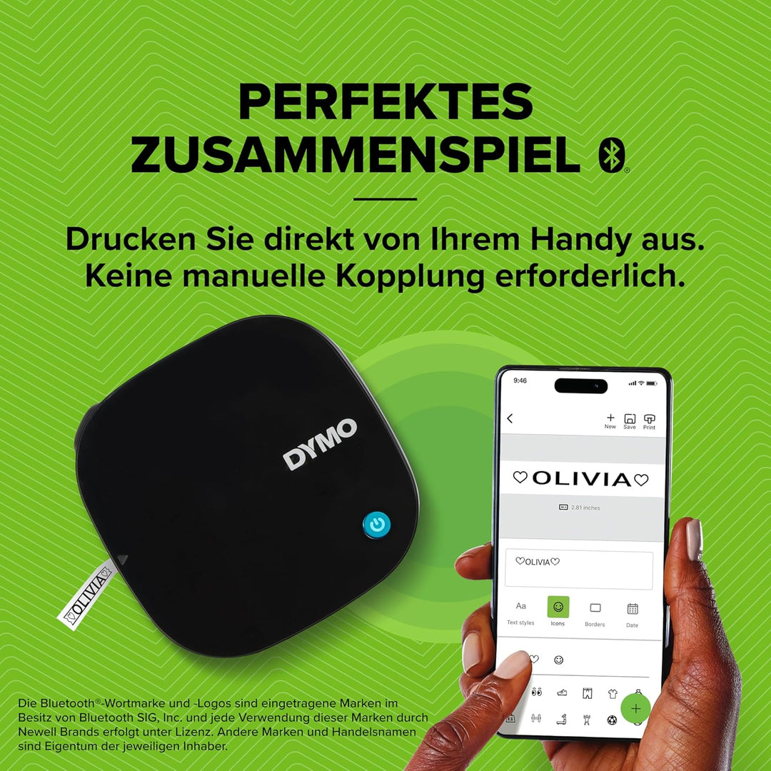 DYMO LetraTag 200B-Beschriftungsgerät mit Bluetooth | kompakter Etikettendrucker | verbindet Sich üb