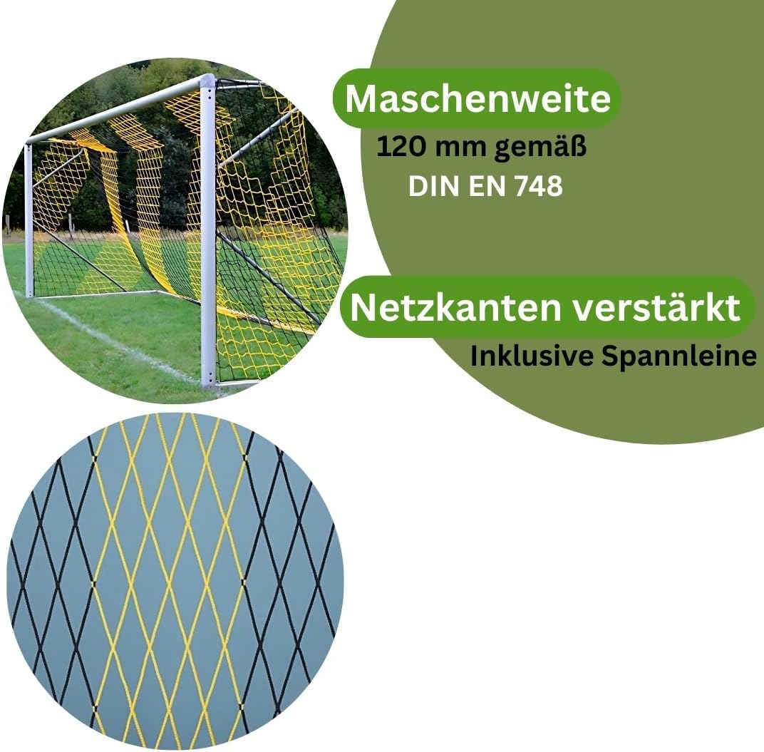 Fussball Tornetz Fussballtornetz 7,50 m x 2,50 m Tiefe Oben 2,00 m unten 2,00 m Fussballnetz zweifar