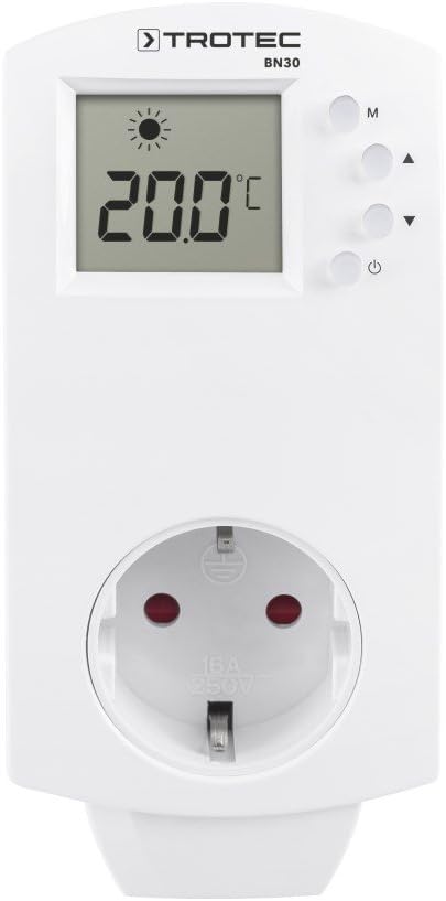 TROTEC Steckerthermostat BN30 Thermoschalter für Infrarotheizung Raumthermostat, 5-30 °C