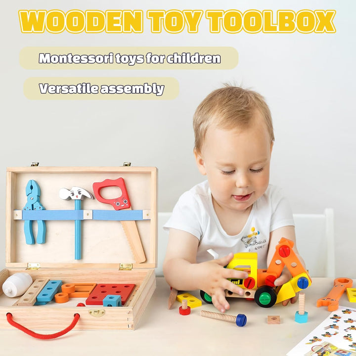 Vanplay Werkzeugkoffer Kinder Kinderspielzeug ab 3 Jahre Holzspielzeug Kinderwerkzeug Lernspiele Spi