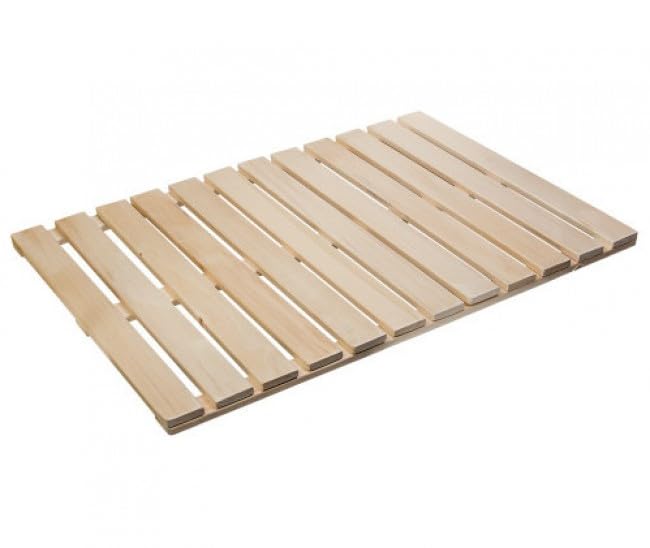 Sauna Holzrost aus Esche 50x80 cm – Heller Saunasteg/Badvorleger, rutscharm & robust, Duschrost Holz