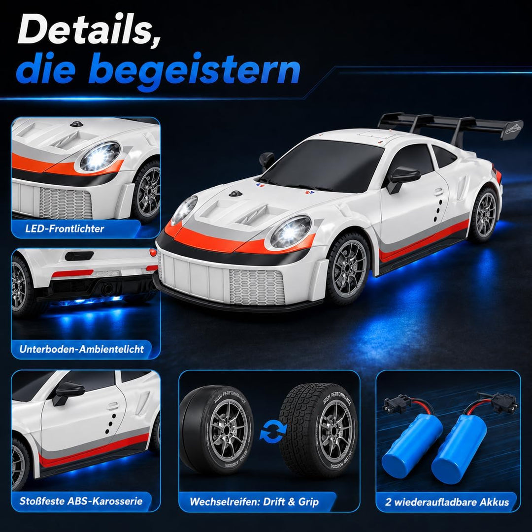 Ferngesteuertes Auto 1:24 Scale Drift Car 4WD 2.4GHz RC Drift Auto 20KM/H Hohe Geschwindigkeit Rennw
