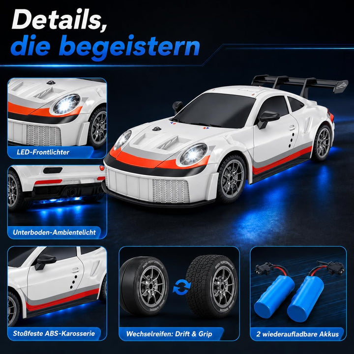 Ferngesteuertes Auto 1:24 Scale Drift Car 4WD 2.4GHz RC Drift Auto 20KM/H Hohe Geschwindigkeit Rennw