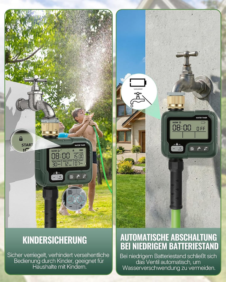 Bewässerungscomputer, Gartenschlauch Zeitschaltuhr Gartenbewässerung, Bewässerungsautomat, programmi
