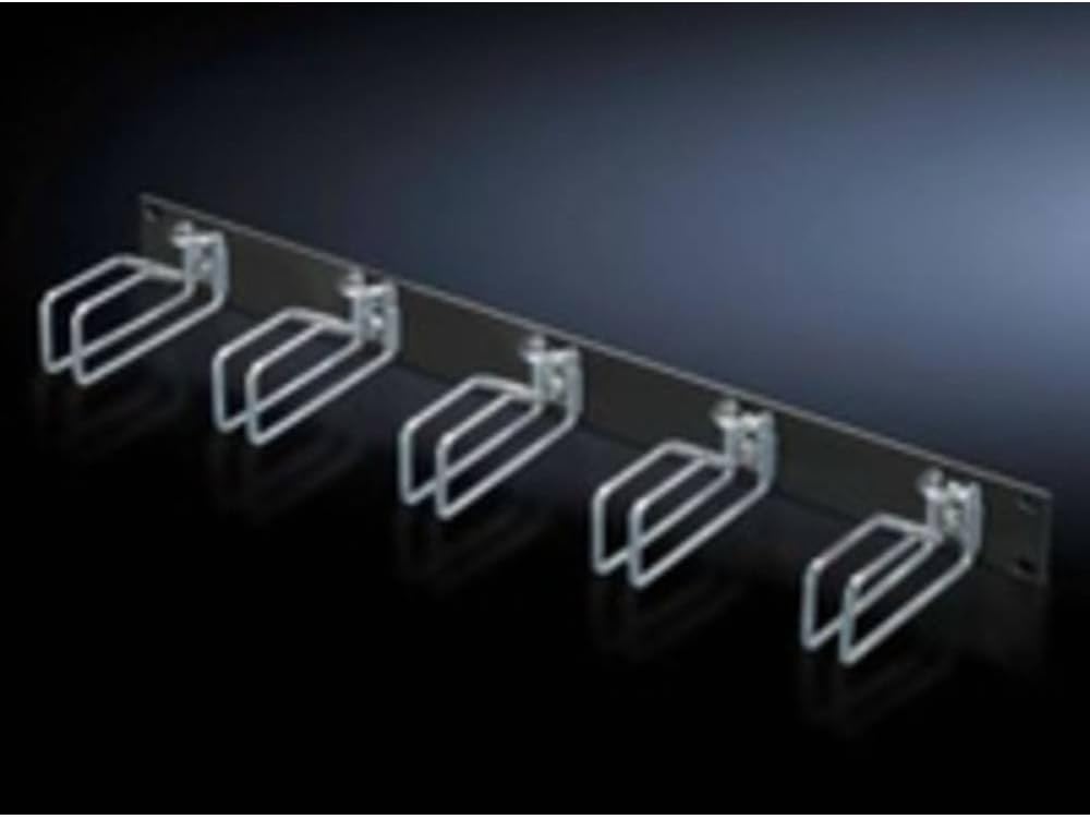 Rittal DK Rangierpanel 1 HE mit Stahlbuegeln, 5502205, Schwarz, Silber