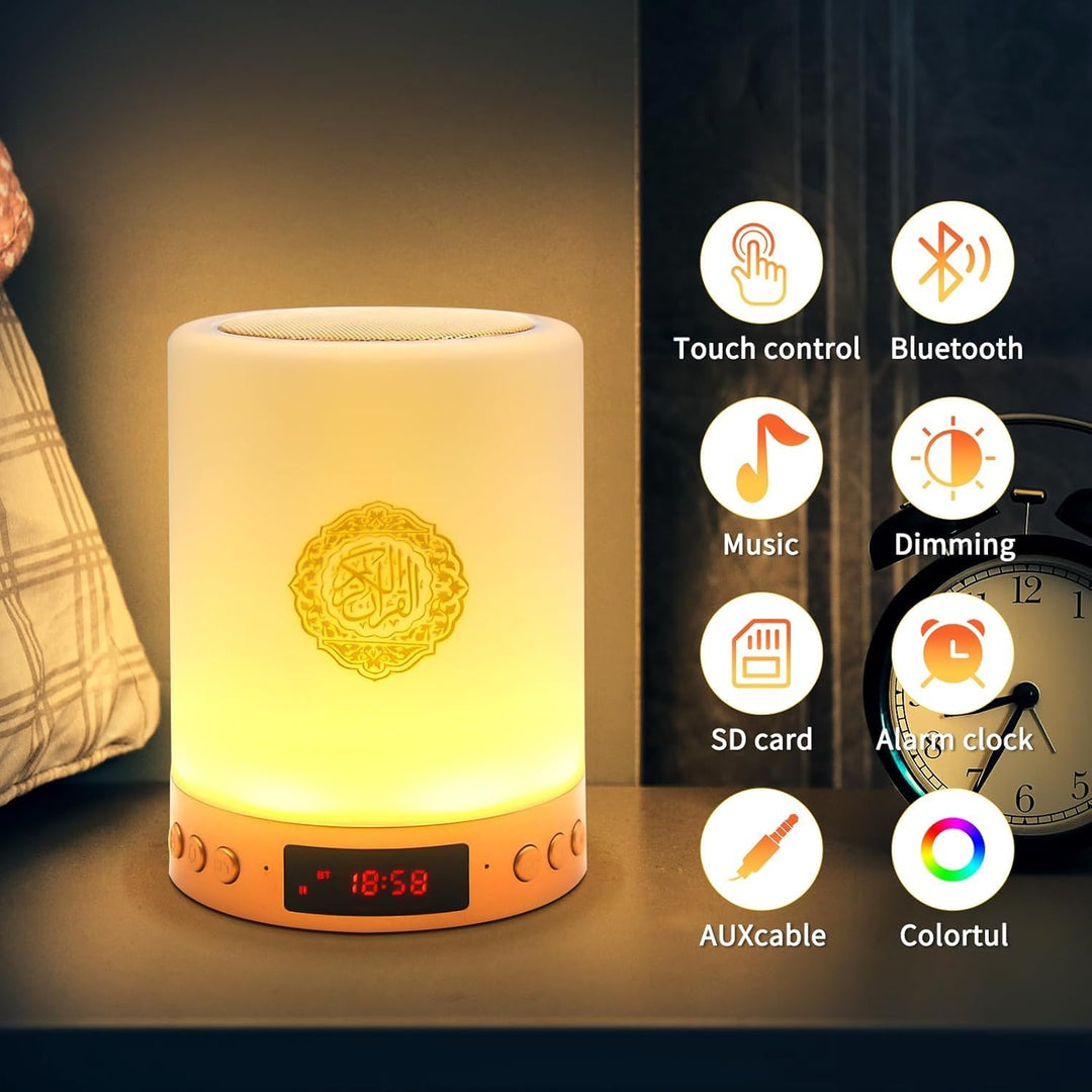 Telawah Koran Bluetooth Lautsprecher Mit Fernbedienung, Koran Smart Touch LED-Lampe, MP3-Musik-Playe