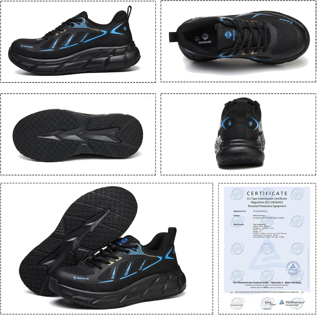 ISOOUS Arbeitsschuhe Herren Sicherheitsschuhe Damen Stahlkappenschuhe | Schutzschuhe mit Stahlkappe,