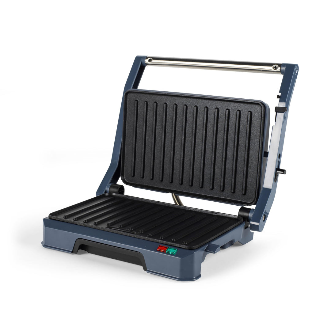 Progress Mellow Health Grill, 180°-Öffnung, 850 W | Antihaftplatten, 23 x 14,5 cm Grillfläche, flach