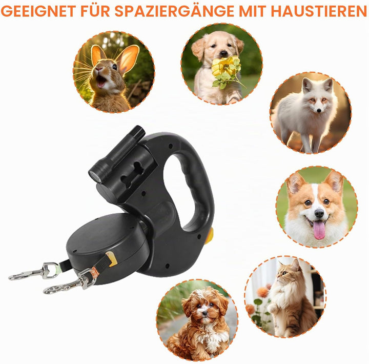 Rollleine Hundeleine, 3 Meter Doppelte Einziehbare Hundeleine Mit Bequemen Ergonomischer Griff, Ausz
