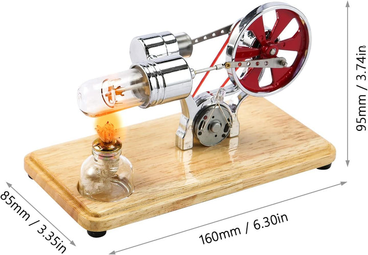 KKnoon Mini-Heissluft-Stirlingmotor-Motormodell Bunte LED-Stromgenerator Pädagogisches Wissenschafts