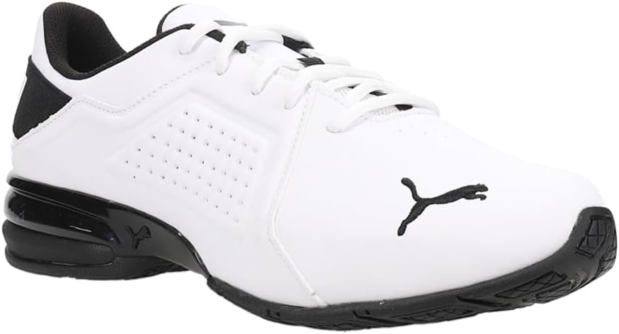 PUMA Herren Viz Runner Sneaker 44 EU Weiss Schwarz, 44 EU Weiss Schwarz