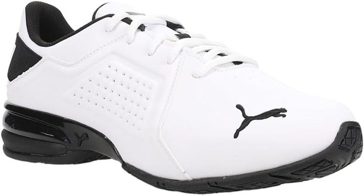 PUMA Herren Viz Runner Sneaker 44 EU Weiss Schwarz, 44 EU Weiss Schwarz