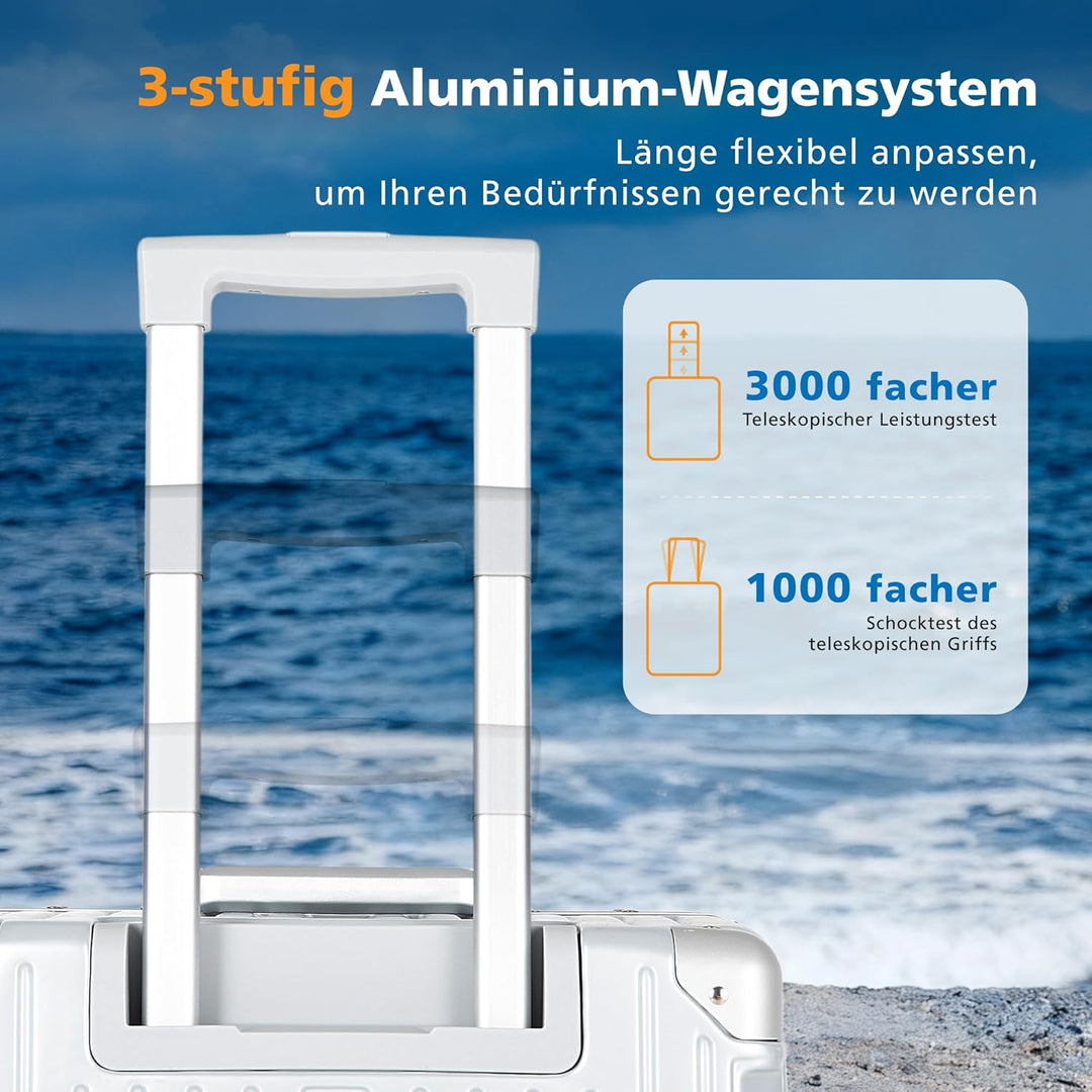 ALPHA CAMP Koffer Grösse XXL Reisekoffer Leicht Hartschalenkoffer Polycarbonat 105L Luggage Suitcase