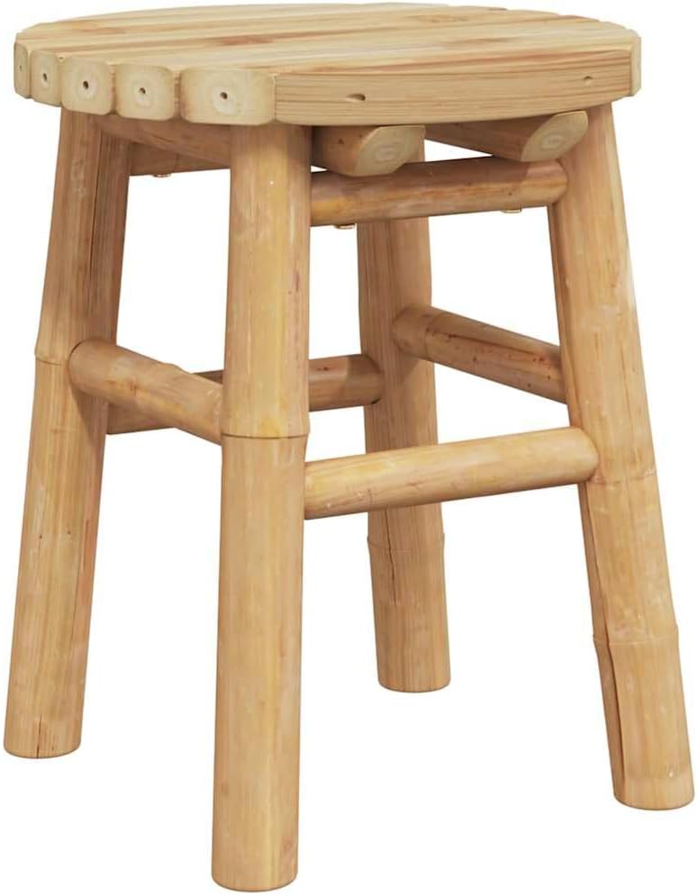 vidaXL Hocker Bambus Natur 30 x 30 x 36 cm Bambus, Wohnzimmer, Rustikaler Bambushocker, Rückenloser
