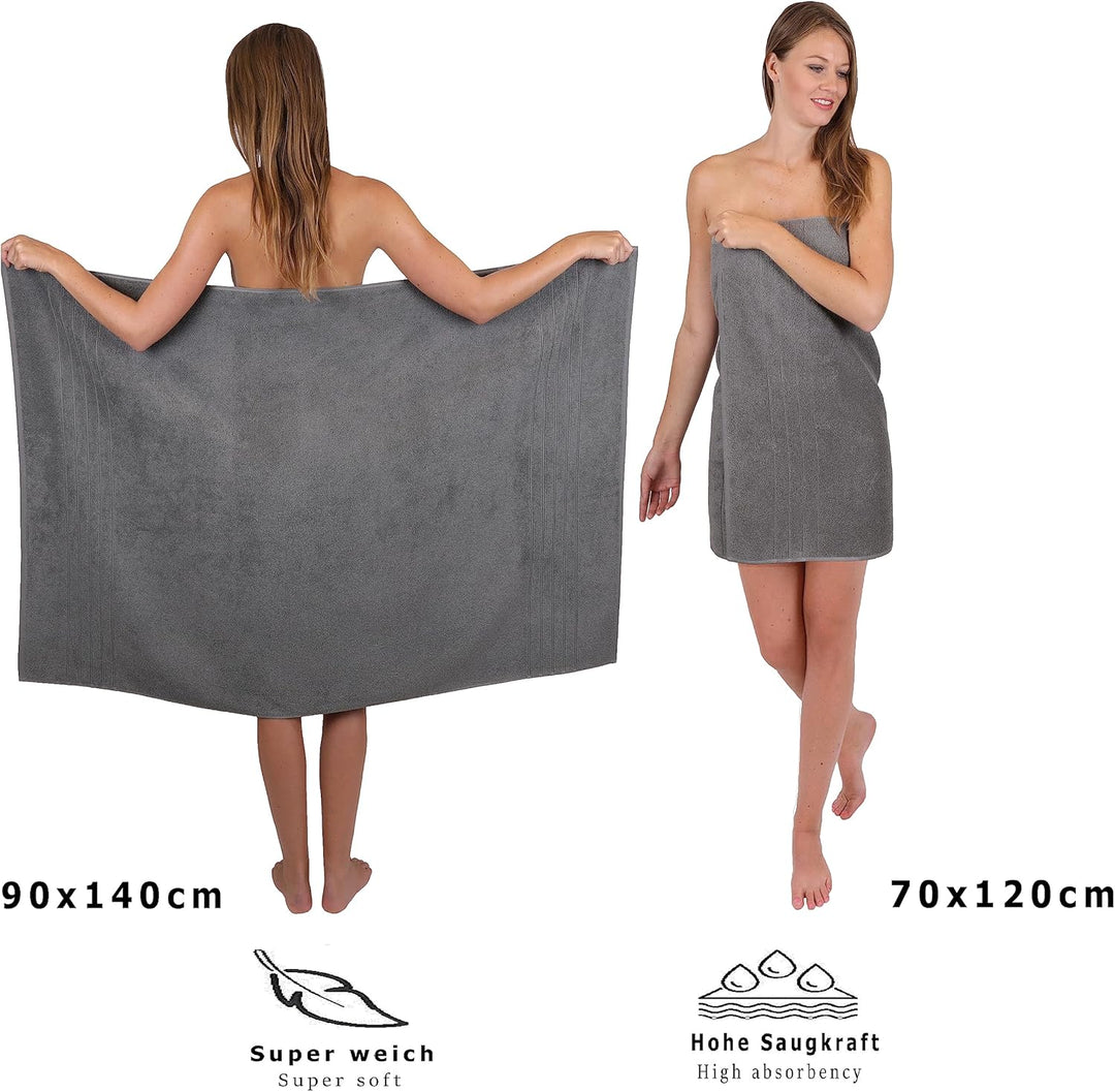Betz 8er Set Handtücher Handtuch Deluxe 100% Baumwolle 2 Badetücher 2 Duschtücher 2 Handtücher 2 Sei