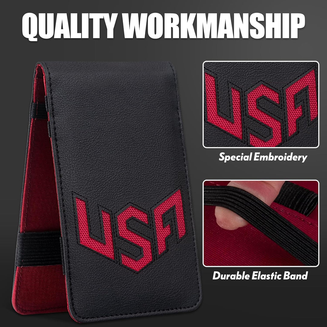 LZFAN Golf-Scorekartenhalter &amp; Yardage Book Cover, Golf-Zubehör, schwarz, Premium-Leder Yardage Book